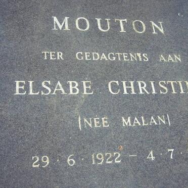 MOUTON Elsabe Christina nee MALAN 1922-1994
