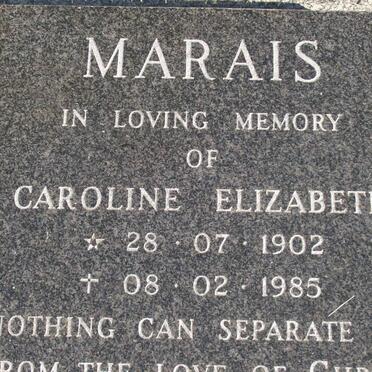 MARAIS Caroline Elizabeth 1902-1985
