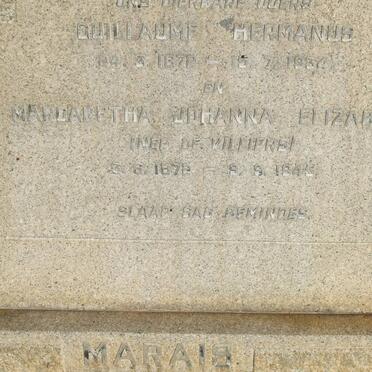 MARAIS Guillaume Hermanus 1872-1934 &amp; Margaretha Johanna Elizabeth DE VILLIERS 1872-1945