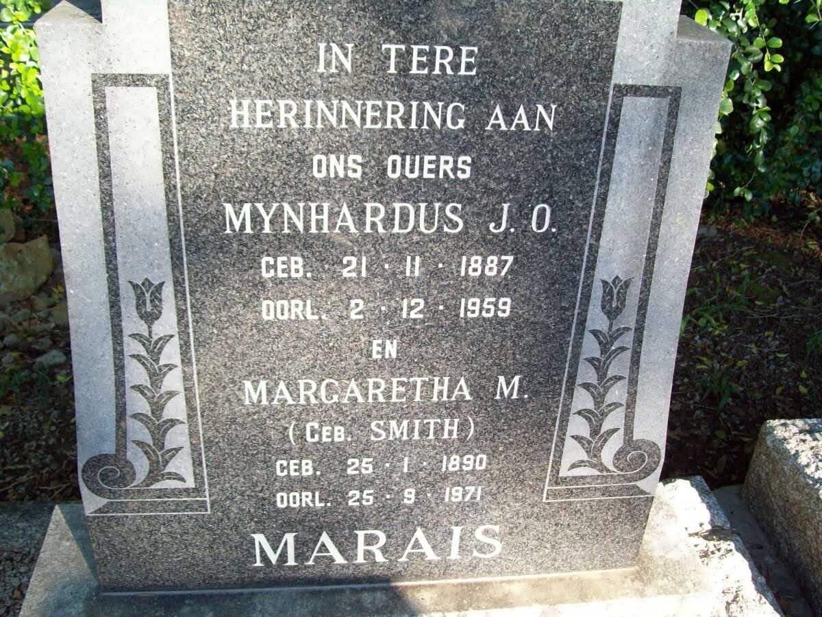 MARAIS Mynhardus J.O. 1887-1959 &amp; Margaretha M. SMITH 1890-1971