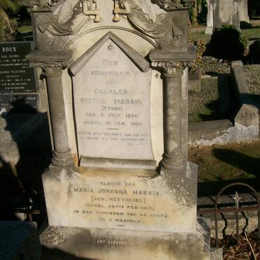MARAIS Charles Pieter 1834-1905 &amp; Maria Johanna NEETHLING -1919