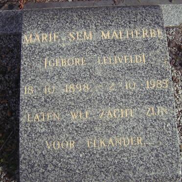 MALHERBE Marie Sem nee LELIVELD 1898-1983