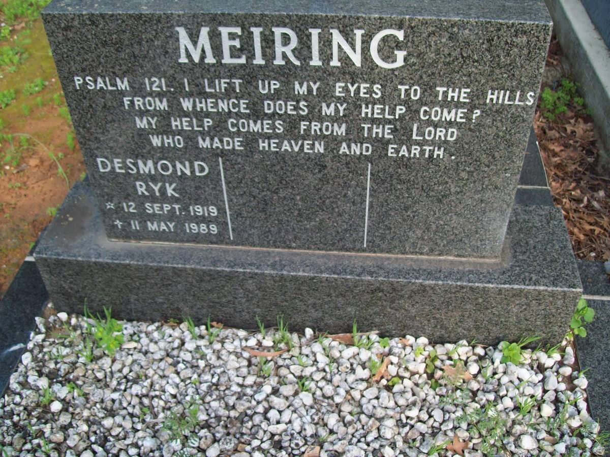 MEIRING Desmond Ryk 1919-1989