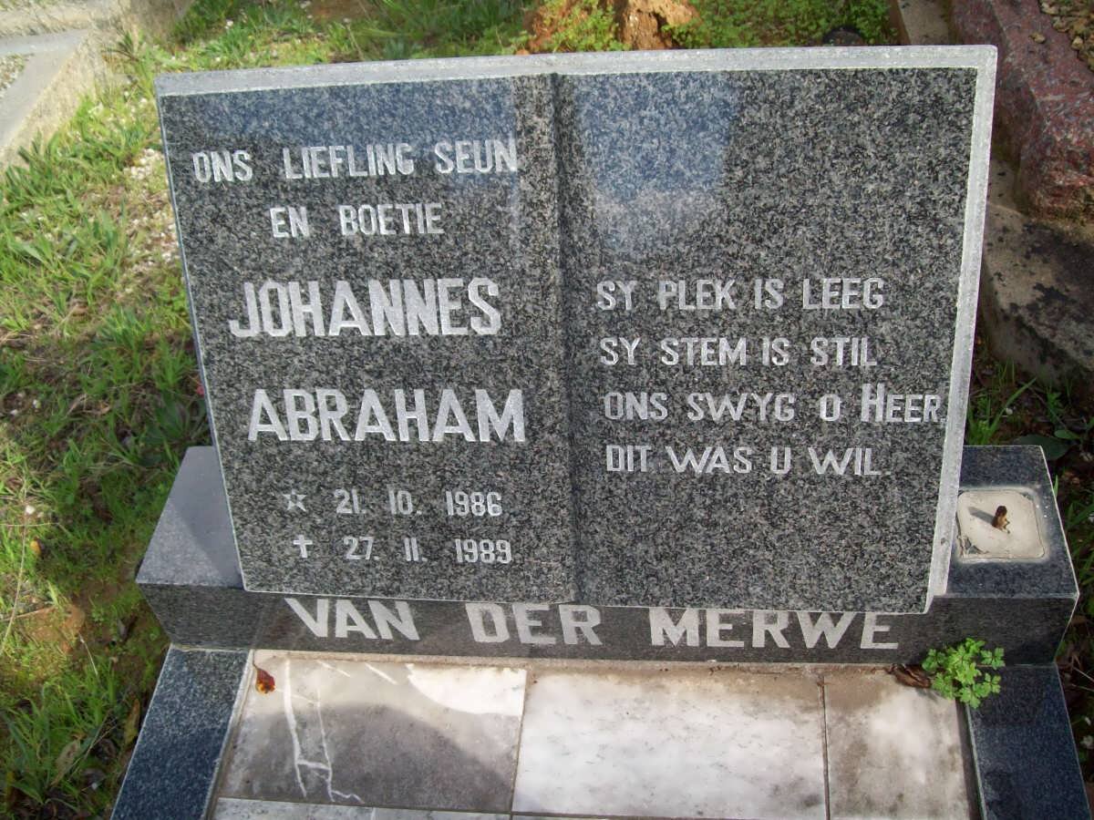 MERWE Johannes Abraham, van der 1986-1989