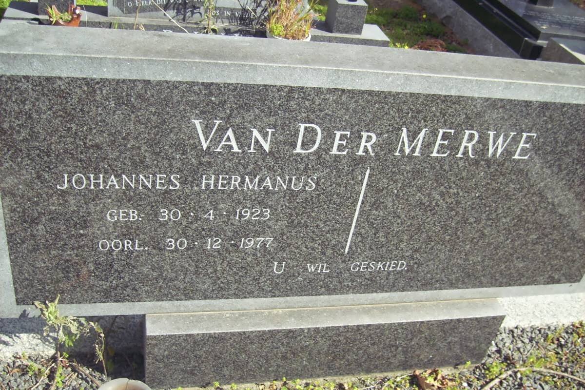 MERWE Johannes Hermanus, van der 1923-1977