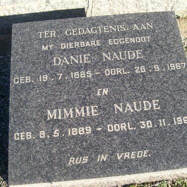 NAUDE Danie 1885-1967 &amp; Mimmie 1889-1969