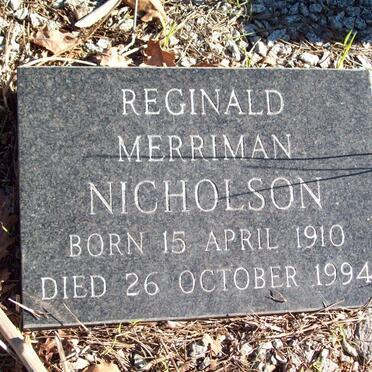 NICHOLSON Reginald Merriman 1910-1994