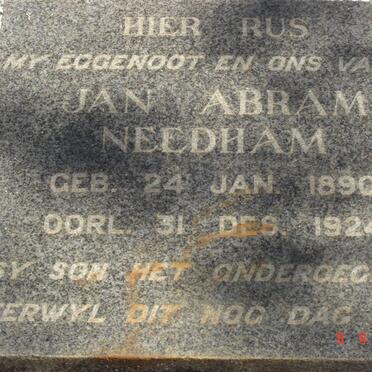 NEEDHAM Jan Abram 1890-1924