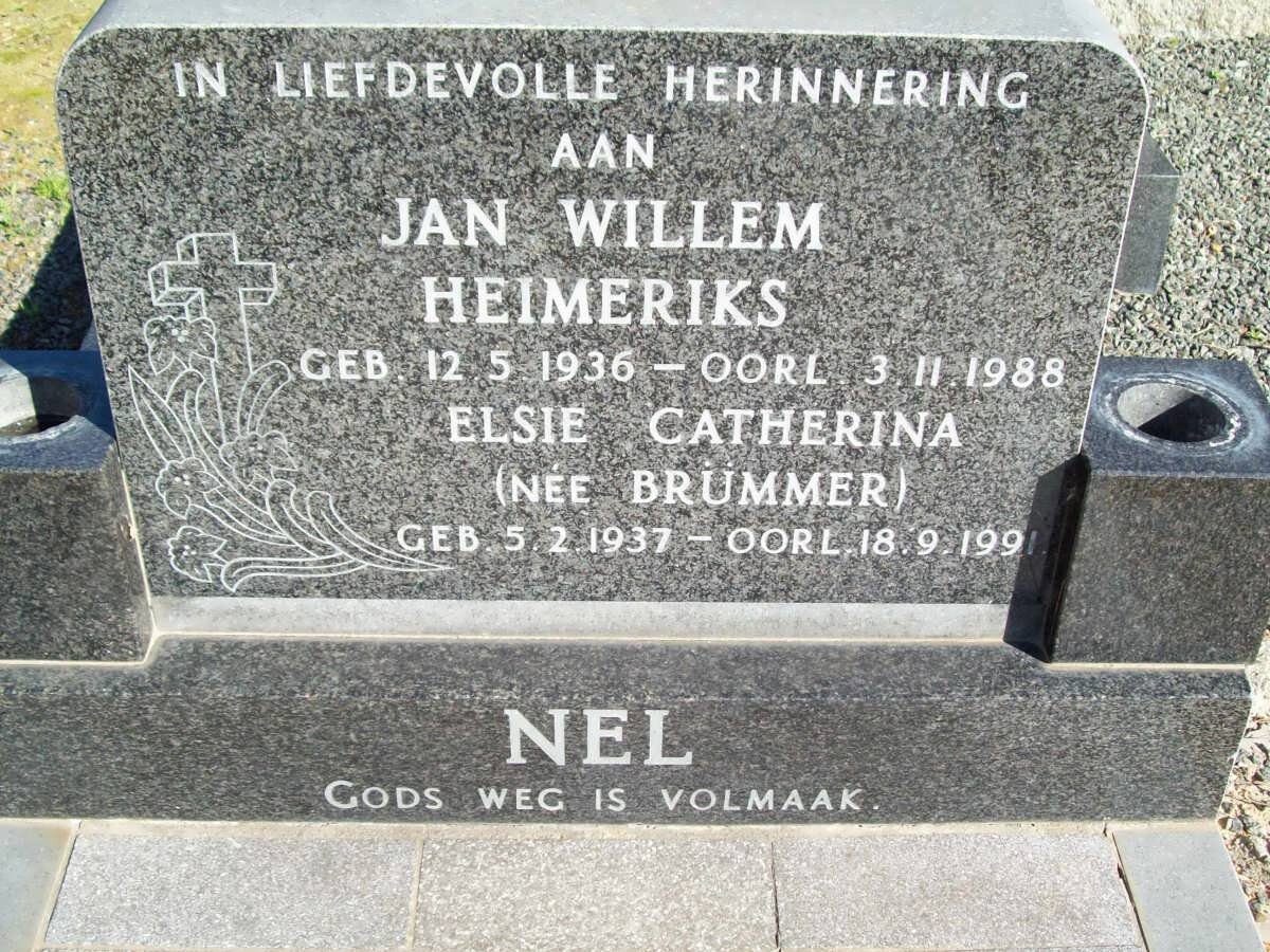 NEL Jan Willem Heimeriks 1936-1988 &amp; Elsie Catherina BRUMMER 1937-1991
