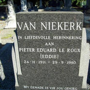 NIEKERK Pieter Eduard le Roux, van 1911-1980