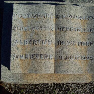 NIEKERK Albertus, van -1952