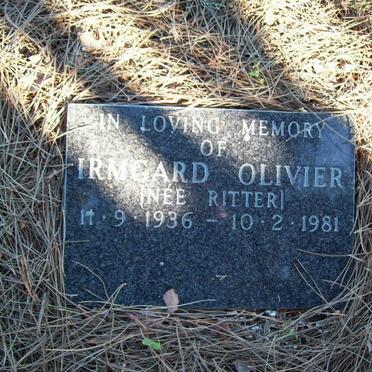 OLIVIER Irmgard nee RITTER 1936-1981
