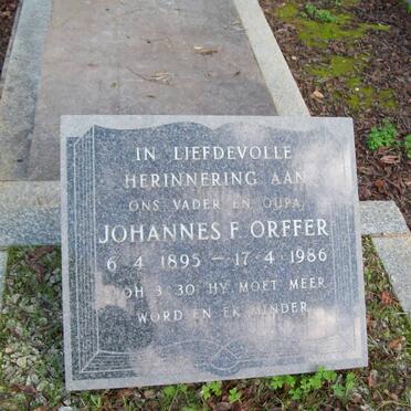 ORFER Johannes F. 1895-1986