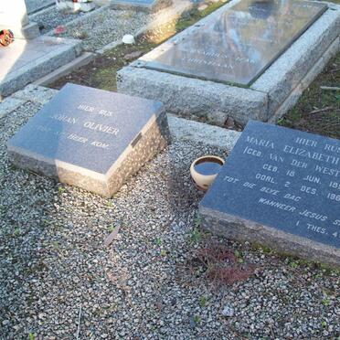 OLIVIER Maria Elizabeth nee VAN DER WESTHUIZEN 1893-1968 :: OLIVIER Johan