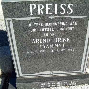 PREISS Arend Brink 1929-1993