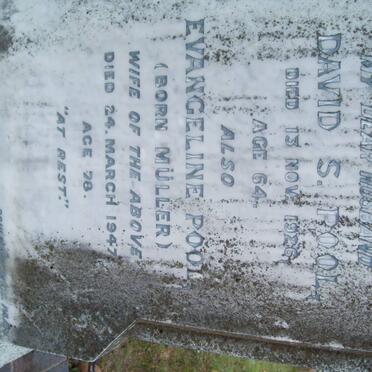 POOL David S. -1926 &amp; Evangeline MULLER -1947