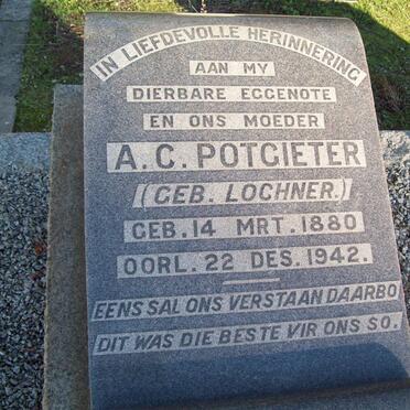 POTGIETER A.C. nee LOCHNER 1880-1942