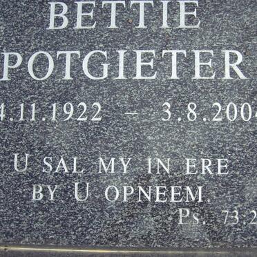 POTGIETER Bettie 1922-2004