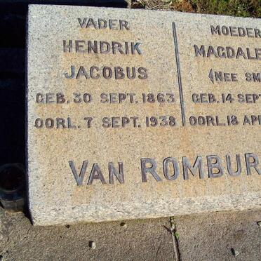ROMBURGH Hendrik Jacobus 1863-1938 &amp; Magdalena SMIT 1865-1954