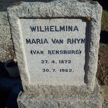 RHYN Wilhelmina Maria, van nee VAN RENSBURG 1872-1962