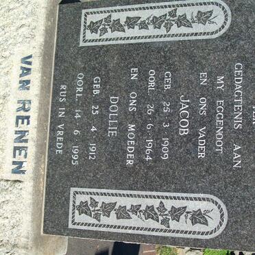 RENEN Jacob, van 1909-1964 &amp; Dollie 1912-1995