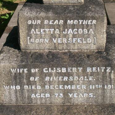 REITZ Aletta Jacoba nee VERSFELD -1915