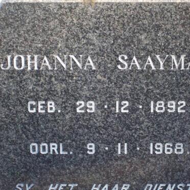 SAAYMAN Johanna 1892-1968