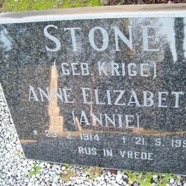 STONE Anne Elizabeth nee KRIGE 1914-1992