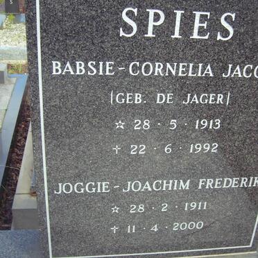 SPIES Joachim Frederik 1911-2000 &amp; Cornelia Jacoba DE JAGER 1913-1992