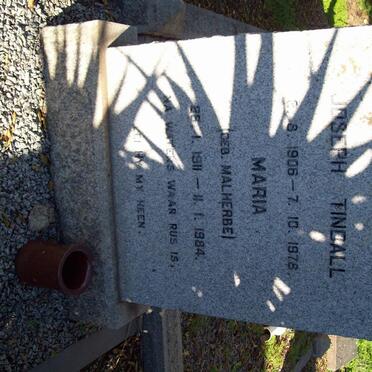 TINDALL Joseph 1906-1978 &amp; Maria MALHERBE 1911-1984