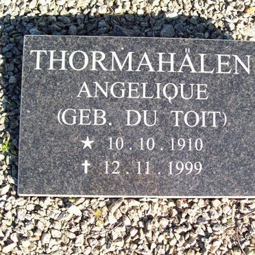 THORMAHALEN Angelique nee DU TOIT 1910-1999