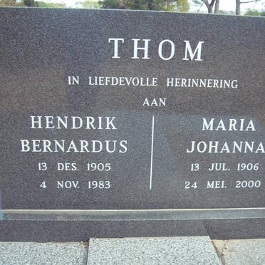 THOM Hendrik Bernardus 1905-1983 &amp; Maria Johanna 1906-2000