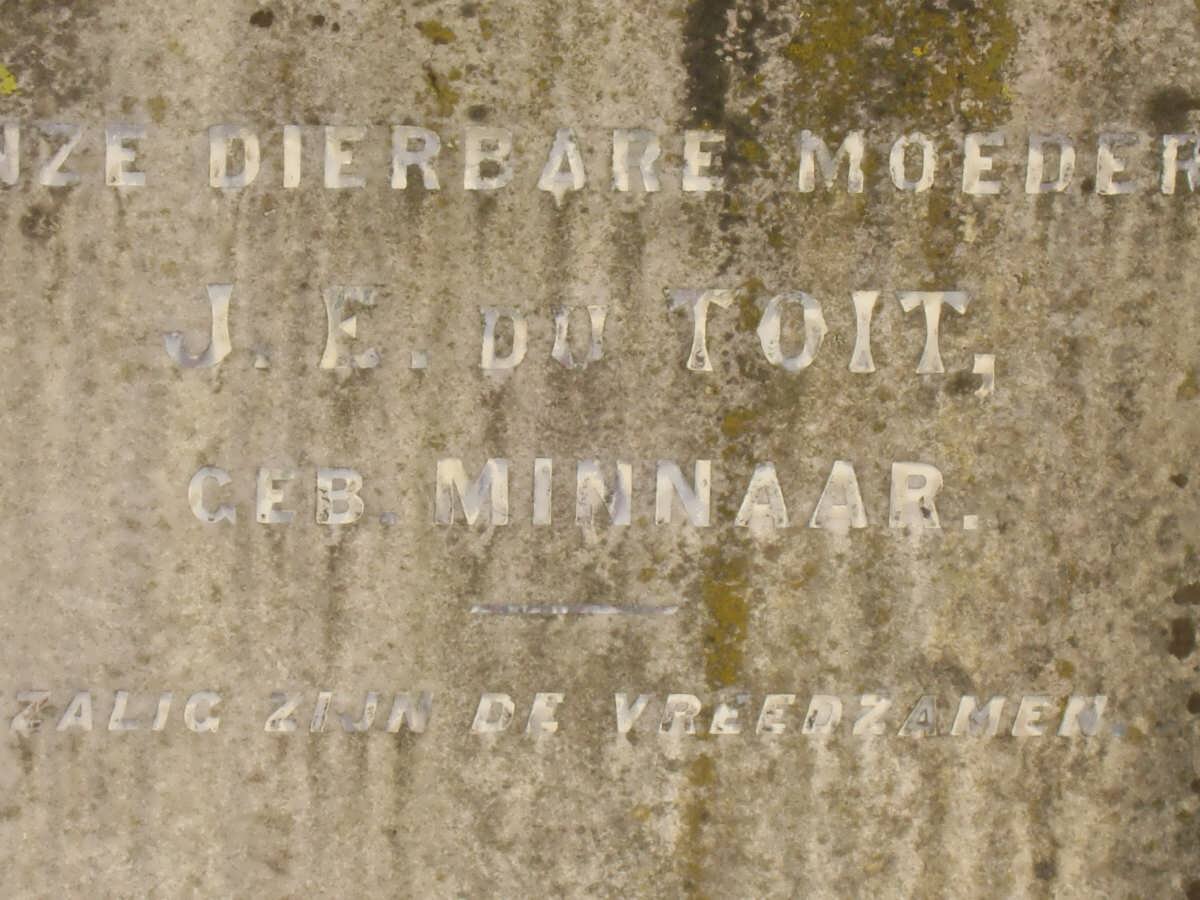 TOIT J.E., du nee MINNAAR
