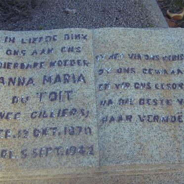 TOIT Anna Maria, du nee CILLIERS 1870-1942