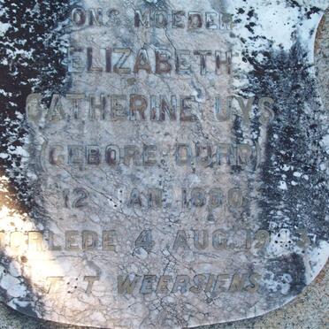 UYS Elizabeth Catherine nee DURR 1880-1943