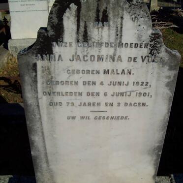 VOS Anna Jacomina, de nee MALAN 1822-1901