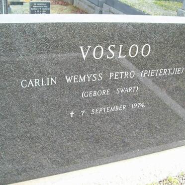 VOSLOO Carlin Wemyss Petro nee SWART -1974