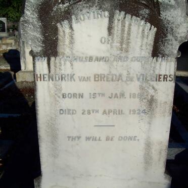 VILLIERS Hendrik van Breda, de 1861-1924