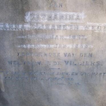 VILLIERS Catharina Anna Elizabeth, de nee WEGE 1857-1899