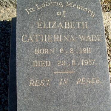 WADE Elizabeth Catherine 1911-1957