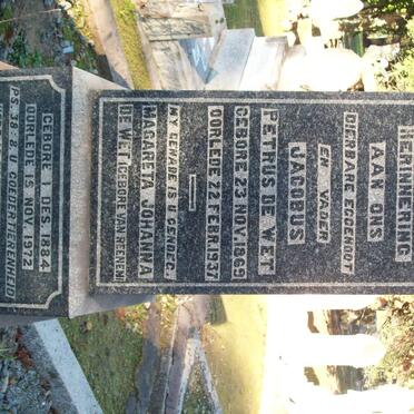 WET Jacobus Petrus, de 1869-1937 &amp; Magareta Johanna VAN REENEN 1884-1972