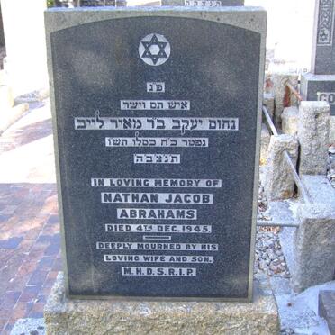 ABRAHAMS Nathan Jacob -1945