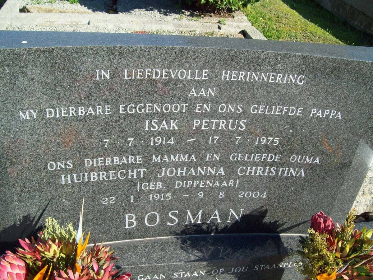 BOSMAN Isak Petrus 1914-1975 &amp; Huibrecht Johanna Christina DIPPENAAR 1915-2004