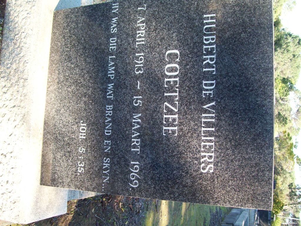 COETZEE Hubert de Villiers 1913-1969