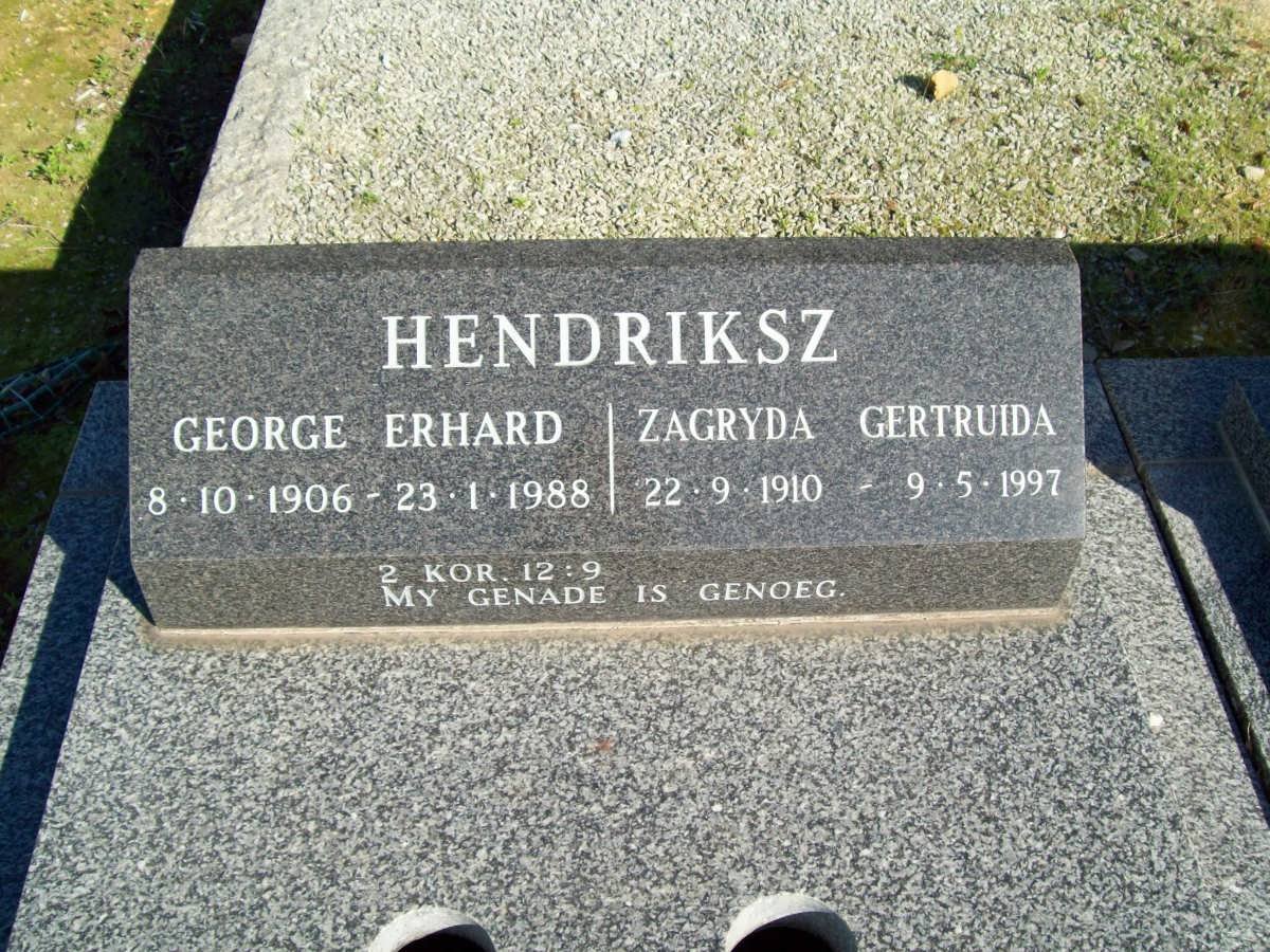 HENDRIKSZ George Erhard 1906-1988 &amp; Zagryda Gertruida 1910-1997