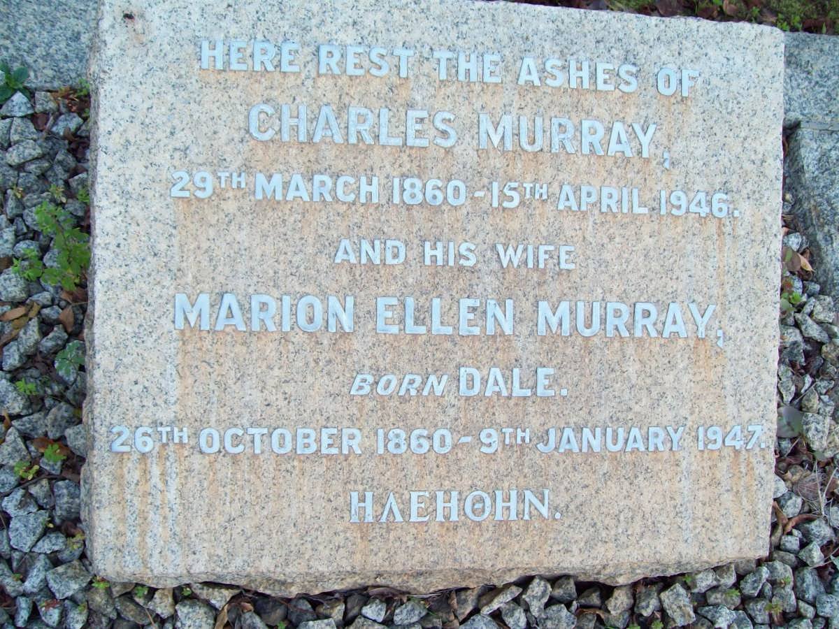 MURRAY Charles 1860-1946 &amp; Marion Ellen DALE 1860-1947