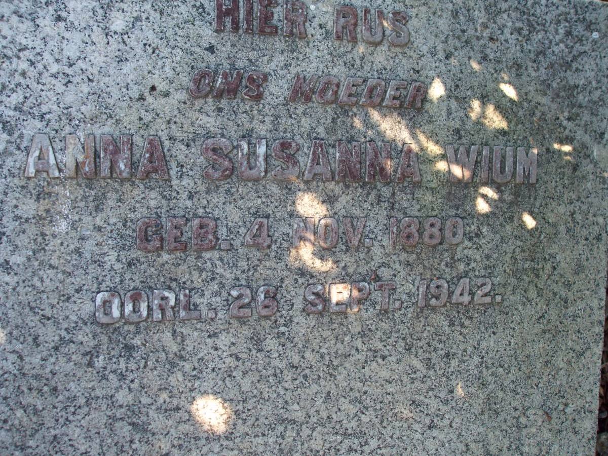 WIUM Anna Susanna 1880-1942