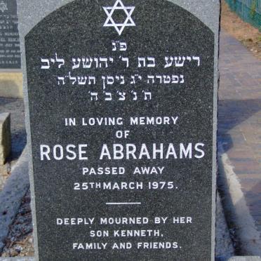 ABRAHAMS Rose -1975