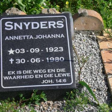 SNYDERS Annetta Johanna 1923-1980