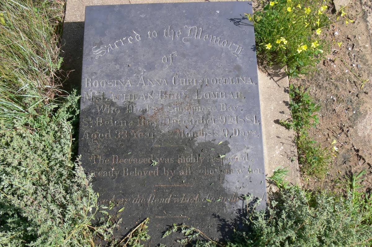 McLACHLAN Roosina Anna Christoffelina nee LOMBAR -1881